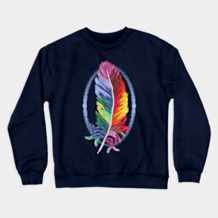 Colorful Bird Feather Crewneck Sweatshirt